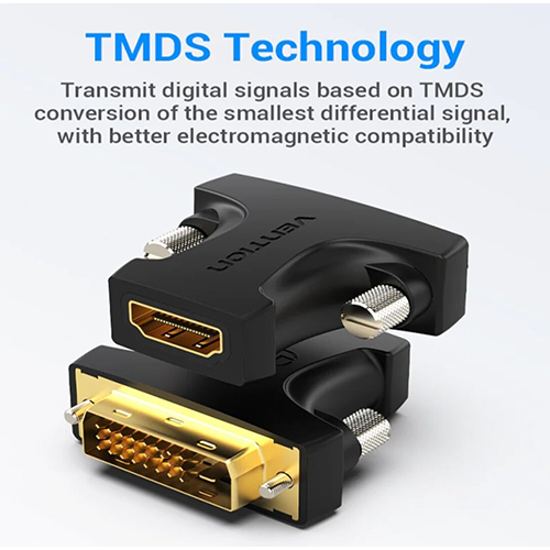 გადამყვანი - HDMI Female To DVI-D (24+1) Male Adapter Black Vention