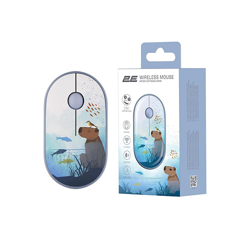 Wireless Bluetooth Mouse - 2E MF300 Capybara Swim Silent Blue WL BT