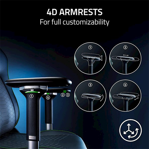 კომპიუტერის სკამი - Razer Gaming Chair Iskur V2 Black-Green