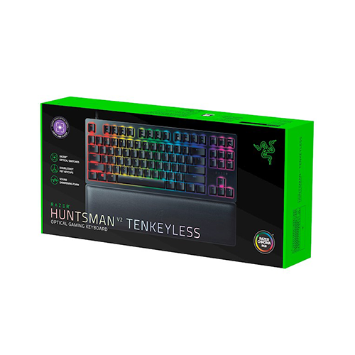 მექანიკური კლავიატურა - Razer Huntsman V2 TKL RGB 87key USB Black Purple Switch RU