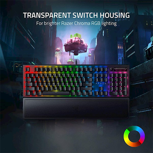 მექანიკური კლავიატურა - Razer BlackWidow V3 RGB 108key Yellow Switch USB EN Black