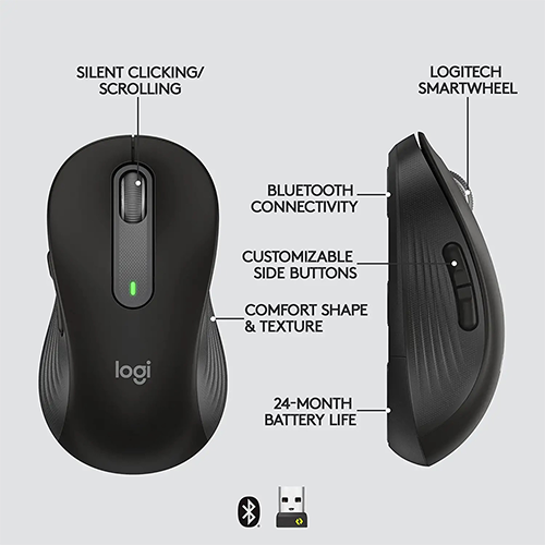 უკაბელო Bluetooth მაუსი - Logitech M650 Signature Graphite WL BT
