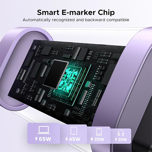 მობილურის კაბელი - Ugreen L509 Uno 100 Watt 2m Purple