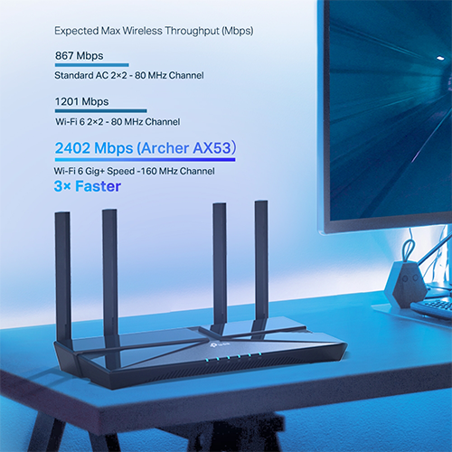 Wi-Fi როუტერი - TP-Link Archer Dual-Band AX53 AX3000 Wi-Fi 6