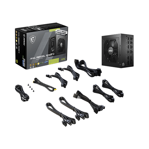 კვების ბლოკი - Msi Mag A850GL PCIE5 850 Watt 80 Plus Gold full Modular