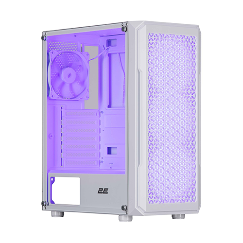 ქეისი - 2E Gaming Hexagon G338W White - 3x120 Fan ARGB