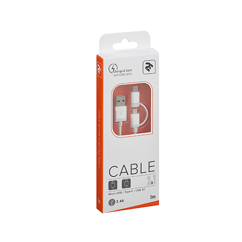 მობილურის კაბელი - 2E CCMTAB-WT White