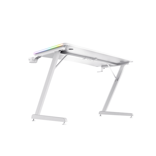 კომპიუტერის მაგიდა - Trust GXT 709W Luminus RGB Desk White