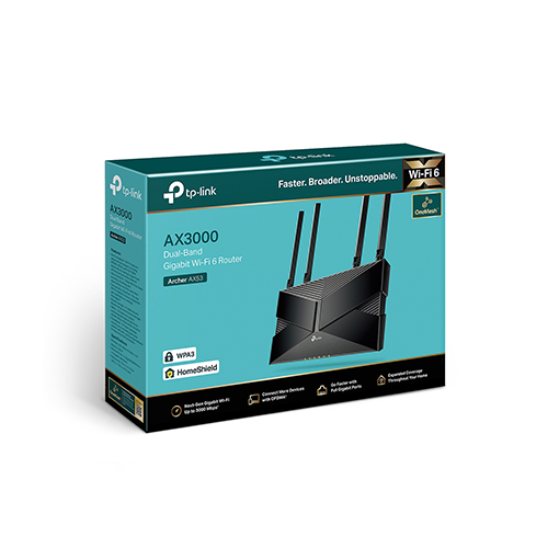 Wi-Fi როუტერი - TP-Link Archer Dual-Band AX53 AX3000 Wi-Fi 6