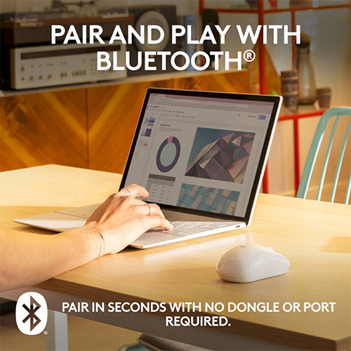 უკაბელო Bluetooth მაუსი - Logitech M240 White Silent BT