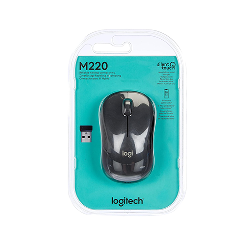 უკაბელო მაუსი - Logitech M220 Silent Charcoal WL