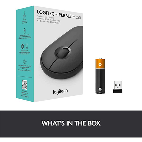 უკაბელო Bluetooth მაუსი - Logitech M350 Pebble Graphite WL BT