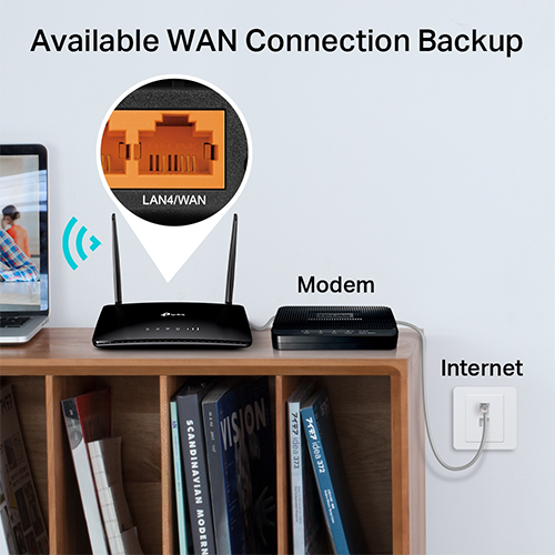 Wi-Fi როუტერი - TP-Link AC750 MR202 Dual Band 4G LTE Router + Sim Card Port