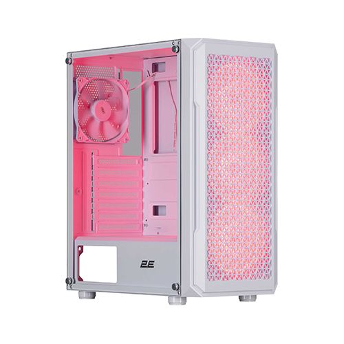 ქეისი - 2E Gaming Hexagon G338W White - 3x120 Fan ARGB