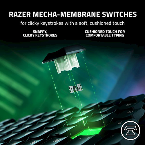 ნახევრად მექანიკური კლავიატურა - Razer Keyboard Ornata V3 RGB 104key Mecha-Membrane Switch USB EN Black