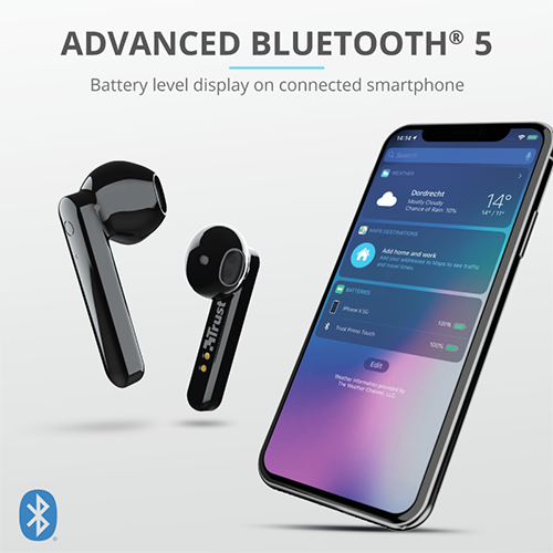 მობილურის Bluetooth ყურსასმენი - Trust Primo Touch BT Earphones Black