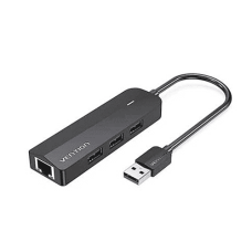 Multi Adapter - Vention CHPBB 3-Port USB 2.0 Hub With 100M Ethernet Adapter 0.15m Black
