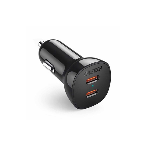 მანქანის დამტენი - Choetech TC0008 Dual C ports PD 60W Car Charger