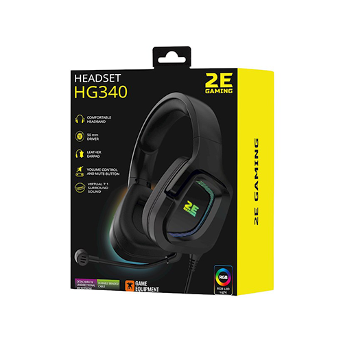 ყურსასმენი - 2E Gaming HG340 RGB USB 7.1 Black