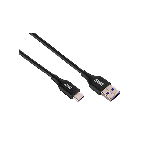 მობილურის კაბელი - 2E USB To Type-C Glow 1მ Black
