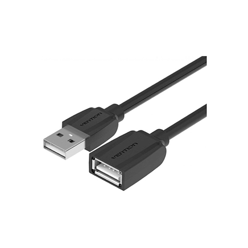 USB დამაგრძელებელი - Vention USB 2.0 A Male To A Female Extension Cable Black 5მ