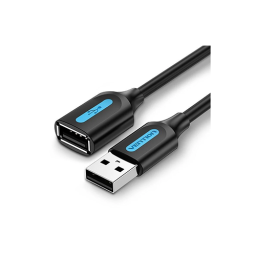 USB დამაგრძელებელი - Vention USB 2.0 Black PVC Type 1m