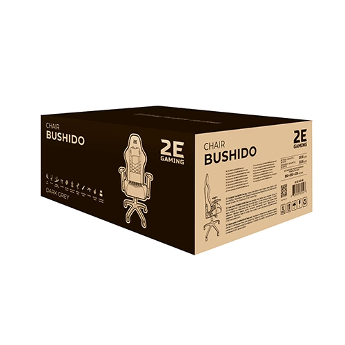 კომპიუტერის სკამი - 2E Gaming Chair Bushido Gen II Dark Grey