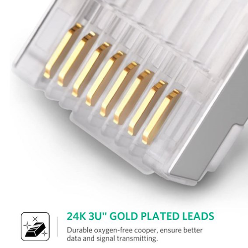 ინტერნეტის კაბელის ჯეკი - Ugreen Cat6 (10 ცალი)