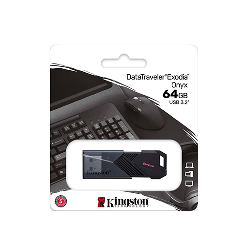 ფლეშ მეხსიერება - Kingston DataTraveler Exodia Onyx 64 GB USB 3.2 Black