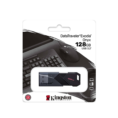 ფლეშ მეხსიერება - Kingston DataTraveler Exodia Onyx 128 GB USB 3.2 Black