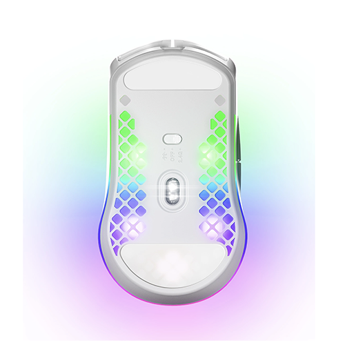 უკაბელო ტენვადი Bluetooth მაუსი - SteelSeries Aerox 3 (2022) RGB Snow White Rechargeable WL BT