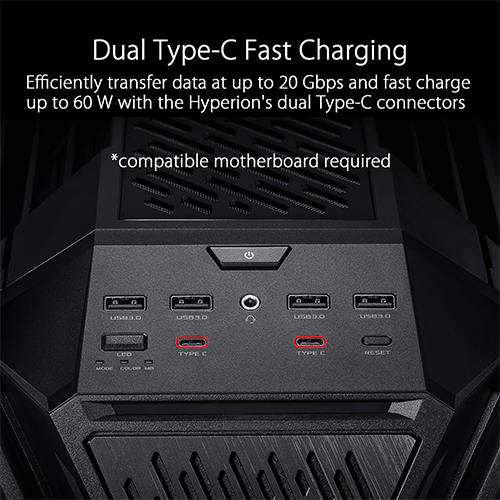 ქეისი - Asus Rog Hyperion GR701 Black - 4x140 Fan