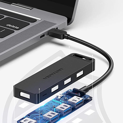 Type-C USB Hub 4 Port - Vention 3.0 ABS Type 0.15მ TGKBB