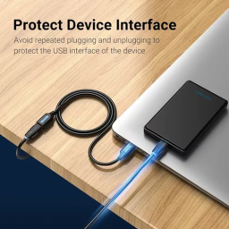 USB დამაგრძელებელი - Vention USB 3.0 Black PVC Type 1.5m