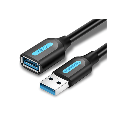USB დამაგრძელებელი - Vention USB 3.0 Black PVC Type 3m