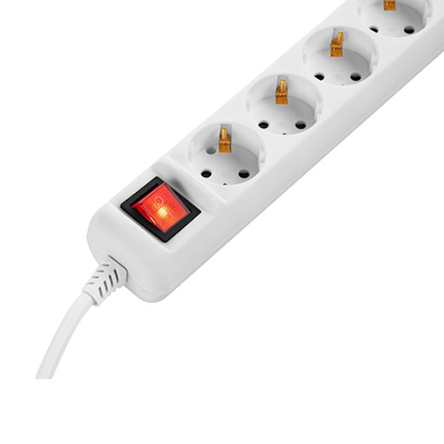 5 პორტიანი დამაგრძელებელი - 2E 5 x Chuko With Switch White 1.5მ