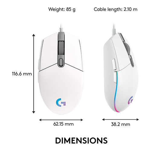 მაუსი - Logitech G102 Lightsync White