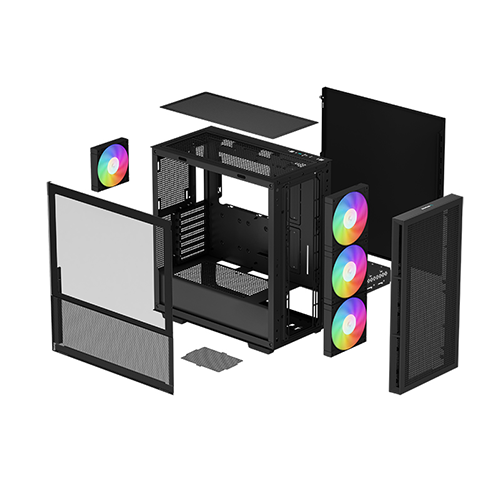 ქეისი - Deep Cool CH560 Black - 4x140 Fan ARGB