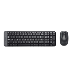 Combo - Wireless Keyboard + Mouse - Logitech MK220 Black