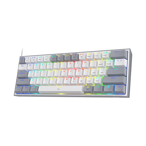 მექანიკური კლავიატურა - Redragon Fizz K617-R Rainbow Grey-White