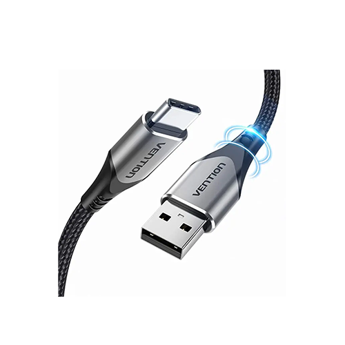 მობილურის კაბელი - Vention Type-C to USB 2.0-A Fast Charging Cable Gray Aluminum Alloy Type 5A 1მ