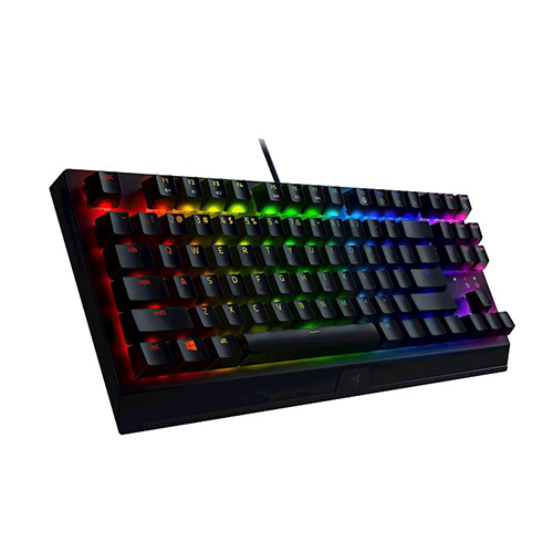მექანიკური კლავიატურა - Razer BlackWidow V3 TKL Green Switch USB US RGB Black