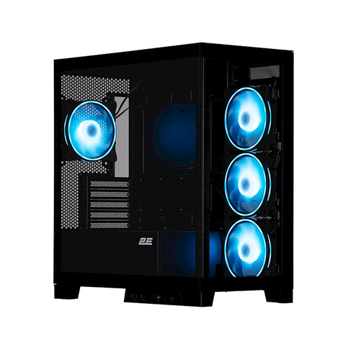ქეისი + პულტი - 2E Gaming Fantom GK701 Black - 4x120 Fan ARGB