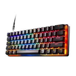 უკაბელო ტენვადი მექანიკური კლავიატურა - SteelSeries Apex Pro Mini Hyper Magnetic Switch EN RGB Black Rechargable WL