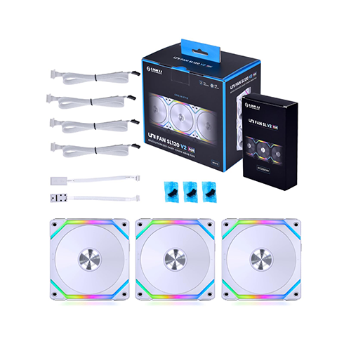 ქეისის გაგრილება - Lian Li SL120 V2 - 3x120 Fan ARGB White