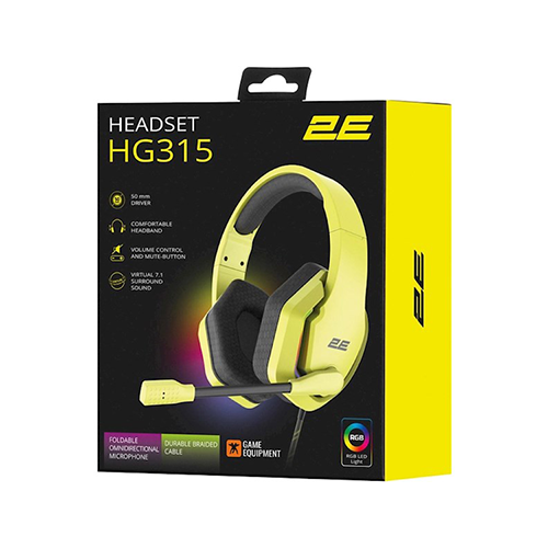 ყურსასმენი - 2E Gaming HG315 7.1 USB-A RGB Yellow