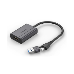 გადამყვანი - Type-C / USB To HDMI 1080P @ 60 Hz Vention Grey 0.15მ