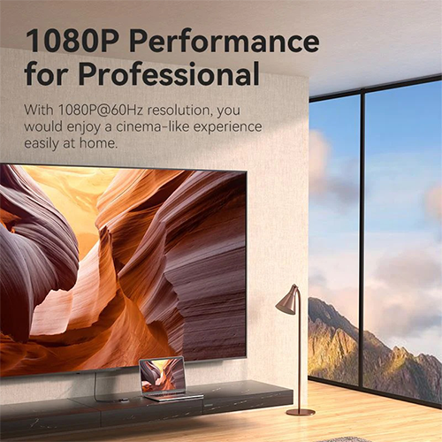 გადამყვანი - Type-C / USB To HDMI 1080P @ 60 Hz Vention Grey 0.15მ