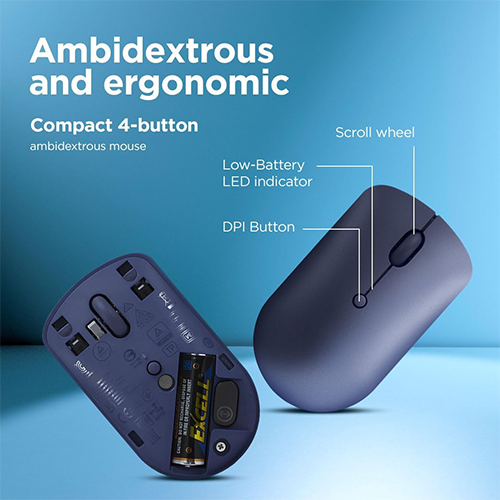 უკაბელო მაუსი - Lenovo 540 Type-C Compact Abyss Blue WL