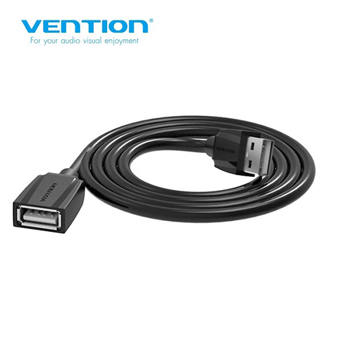 USB დამაგრძელებელი - Vention USB 2.0 A Male To A Female Extension Cable Black 5მ